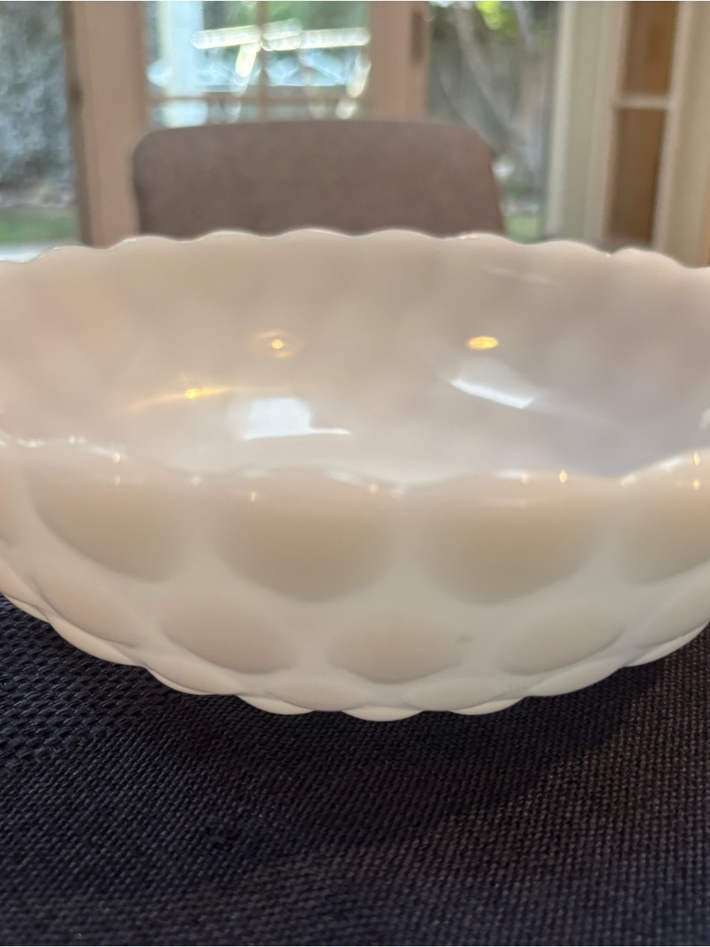 Vintage Fire King Milk Glass Bubble Serving Bowl - Classic Home Dining